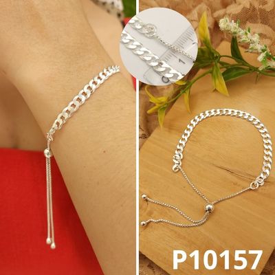 PULSERA DE PLATA 925 GRUMETEADA AJUSTABLE