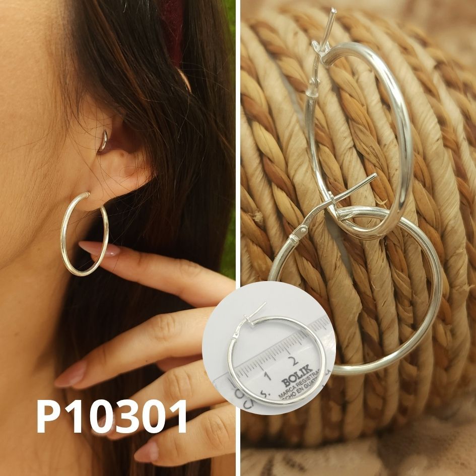 ARGOLLAS DE PLATA 925 3CM DIAMETRO X 2MM