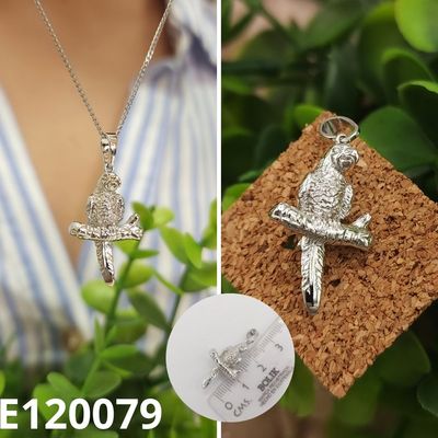DIJE ENCHAPADO EN PLATINO LORITO 3.0CM