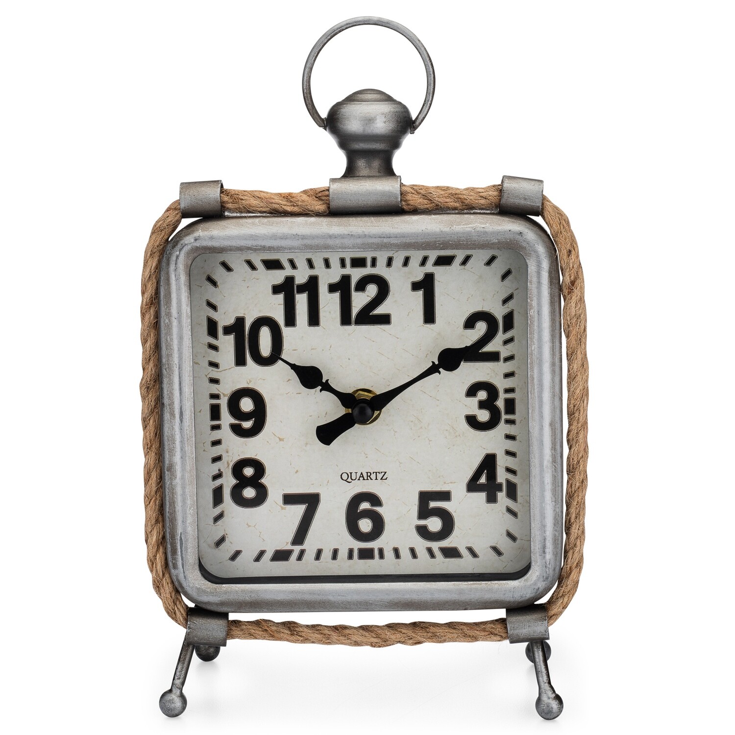 Westclox Industrial Metal & Rope Vintage Look Table Clock