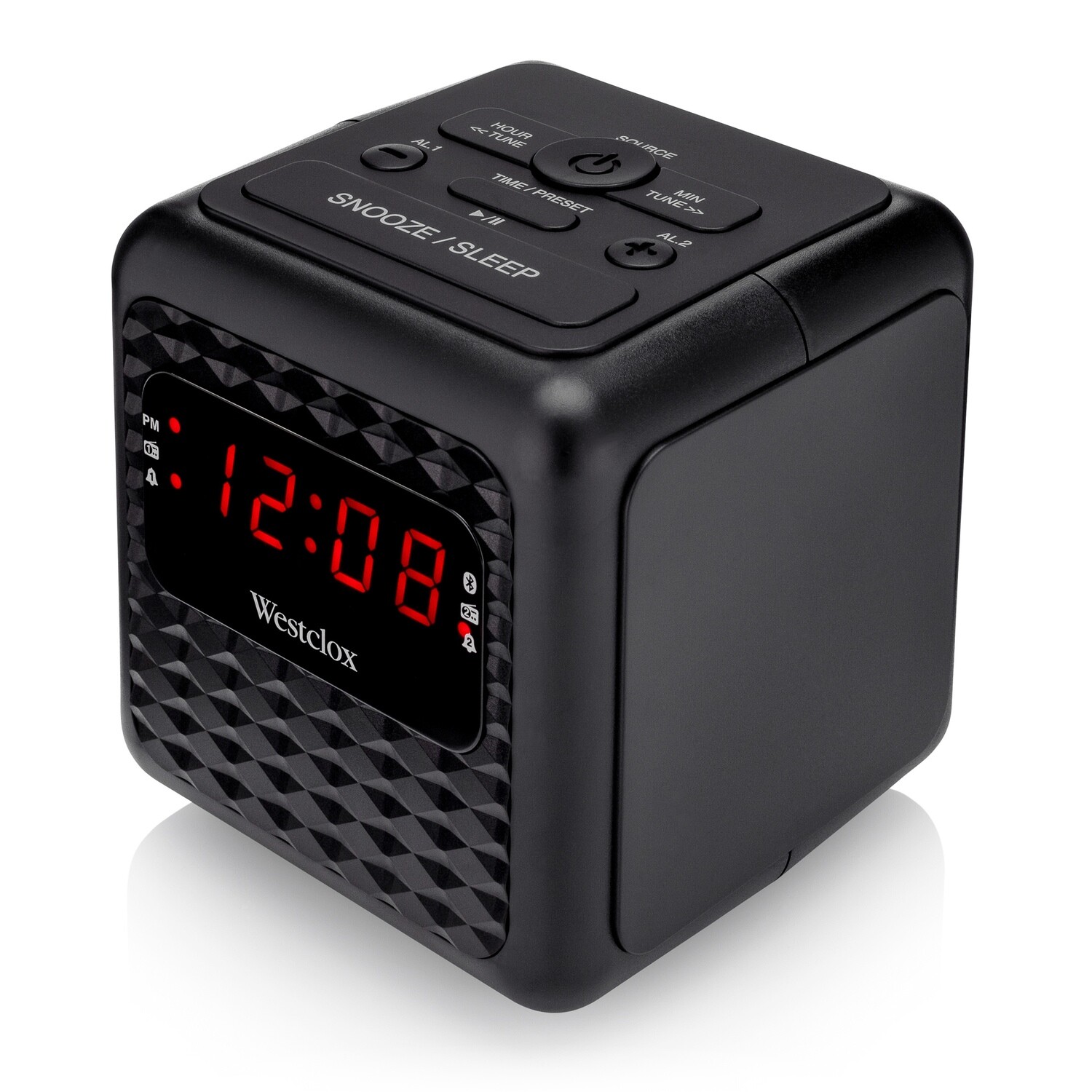 Westclox Black FM Digital Clock Radio with Bluetooth