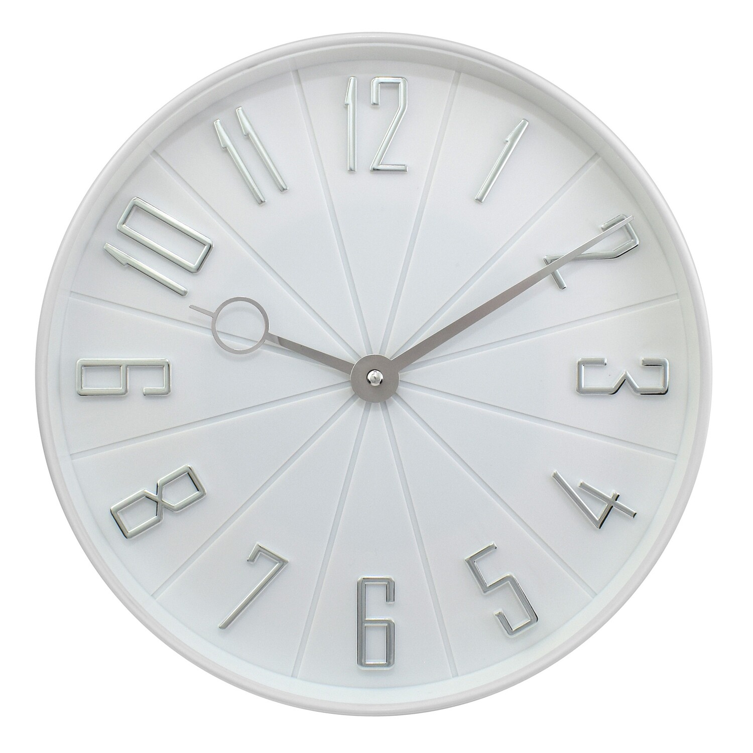 Westclox Modern White and Silver 12" Wall Clock Westclox Alarm Clocks The WestClox Source
