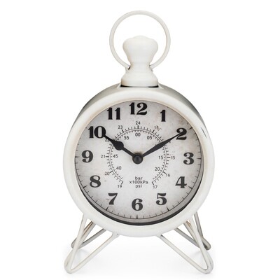 Westclox Nautical White Metal Table Clock