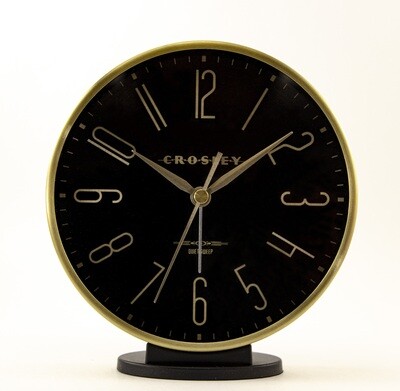 Crosley Black and Gold Quiet Sweep Alarm Clock