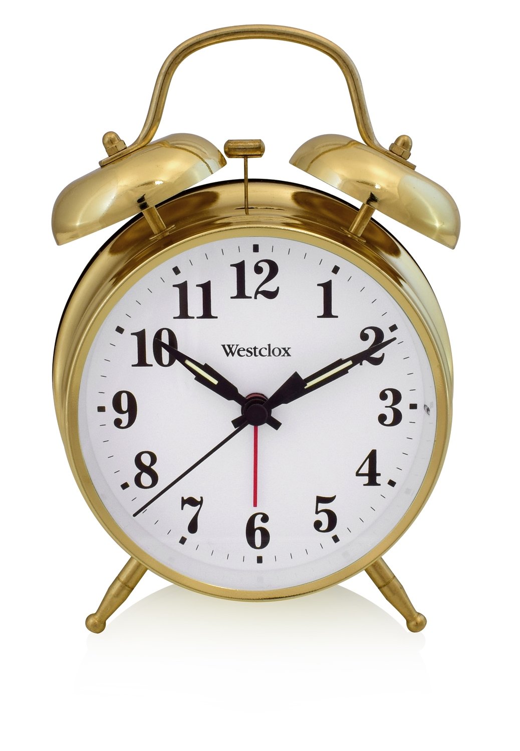 Westclox Twin Bell Battery Alarm Clock 3-1/2" Face Quartz Movement #70010 