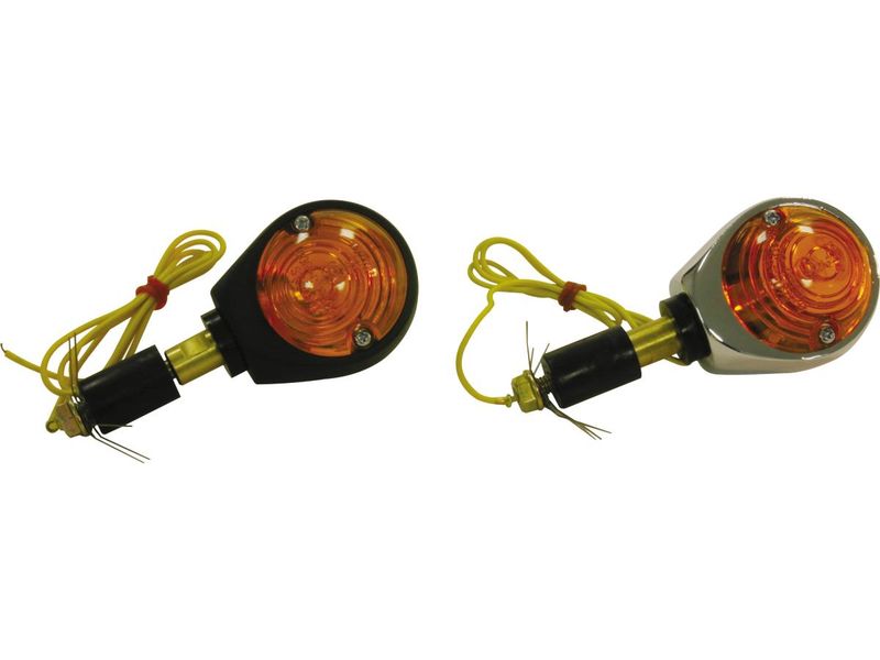 CCE  Bullseye Handlebar Turn Signal H21W Black Amber Halogen