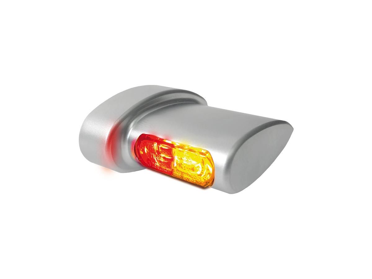 HeinzBikes  Winglet Micro 3 in 1 LED Turn Signal/Tailight/Brake Light Chrome Satin Smoke LED
