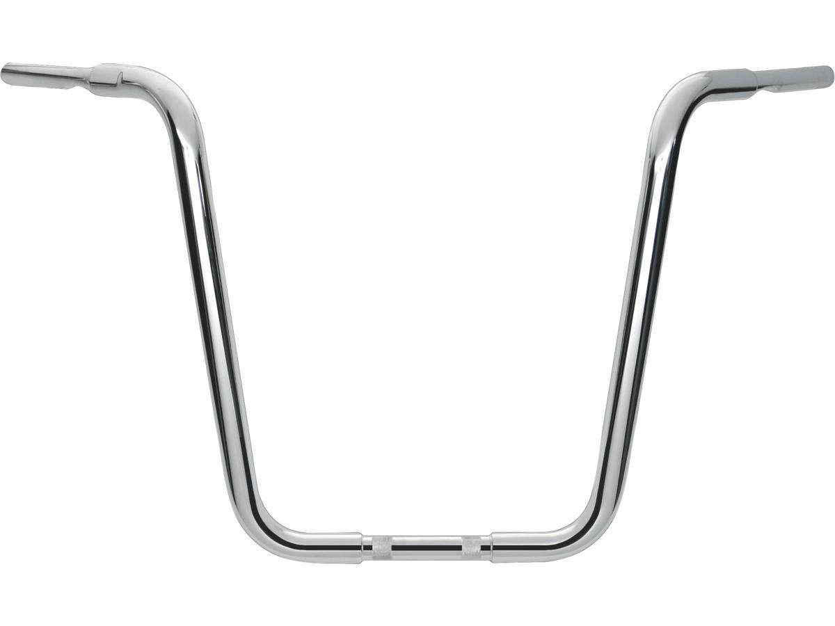 Wild 1  18 Chubby Classic Ape Hanger Handlebar Non-Dimpled 3-Hole Chrome 1 1/4&quot; Throttle By Wire Throttle Cables