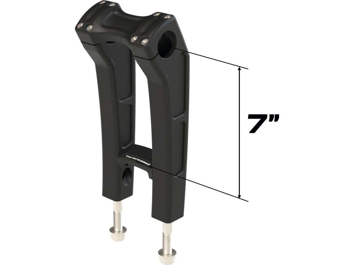 Clubstyle Riser Kit Height: 7&quot;, For 1 1/4&quot; Handlebar, No Instrument Black Satin 1 1/4&quot;