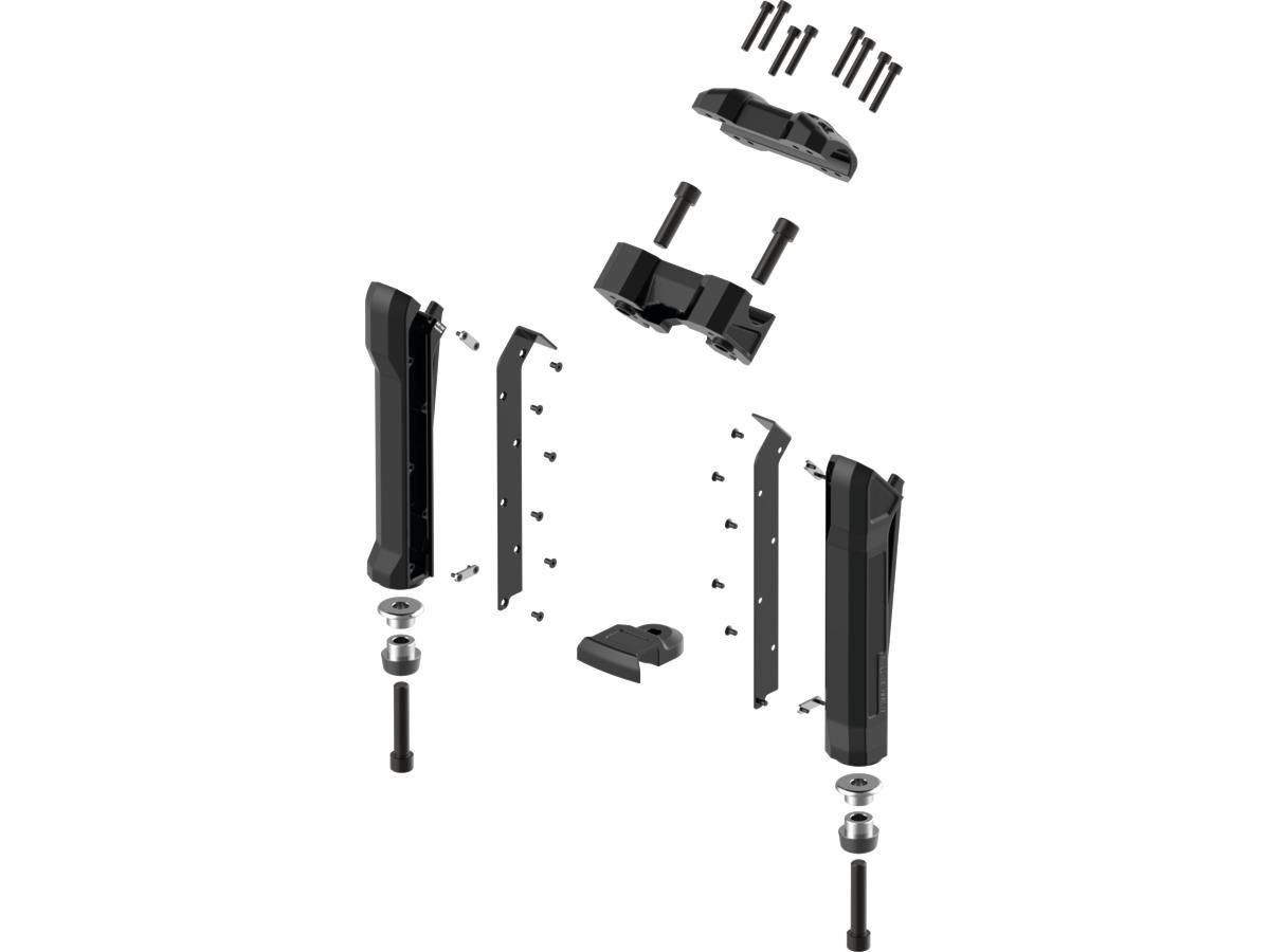 Club Style Pullback No Instrument Riser Kit (Models with Dash Mount Instruments) 8,5&quot; Height, 1 1/4&quot; Clamp Diameter Black Anodized