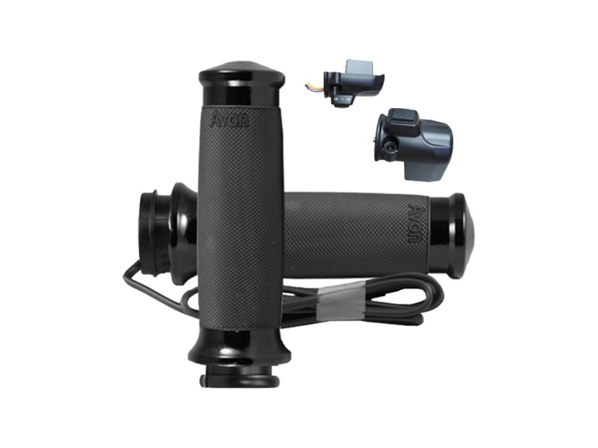 Custom Contour Heated Grips Black 1&quot; Throttle By Wire
