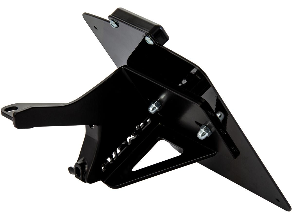 FXDR Stainless Steel License Plate Side Mount Kit German Size, Short Flat Black Satin