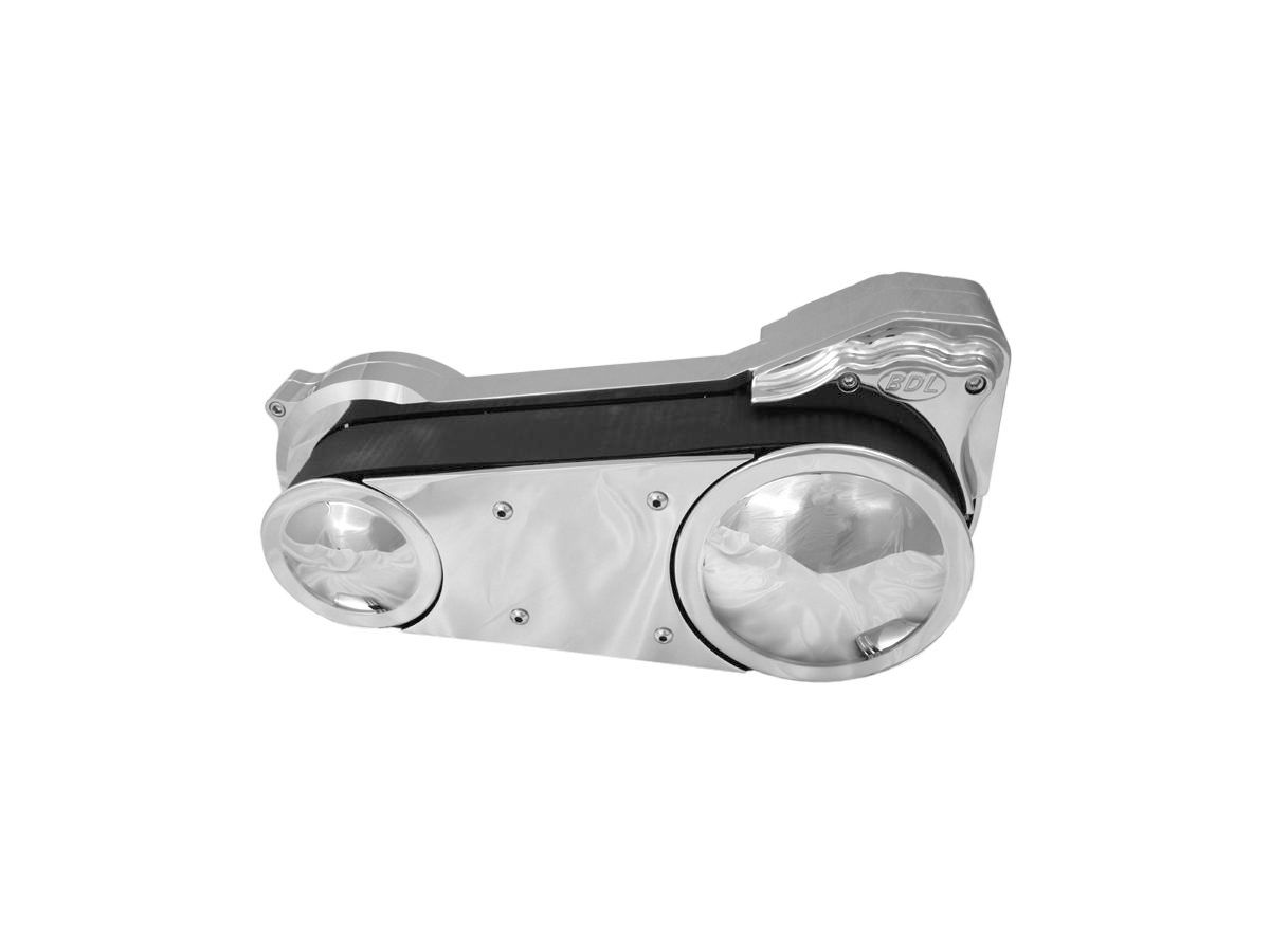 3&quot; Open Belt Drive Kits with Billet Motor Plate 47 Tooth Front/72 Tooth Rear, 141 Tooth 3&quot; Belt Aluminium Polished