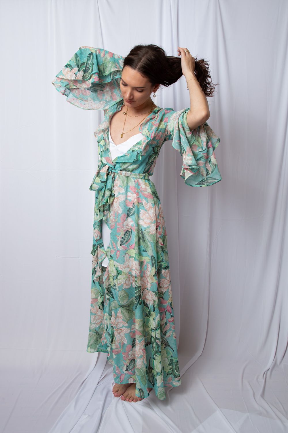 Sophie gown in jade print