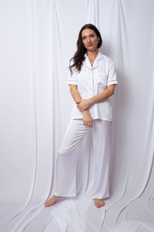 Jessica Short Sleeve pants set satin