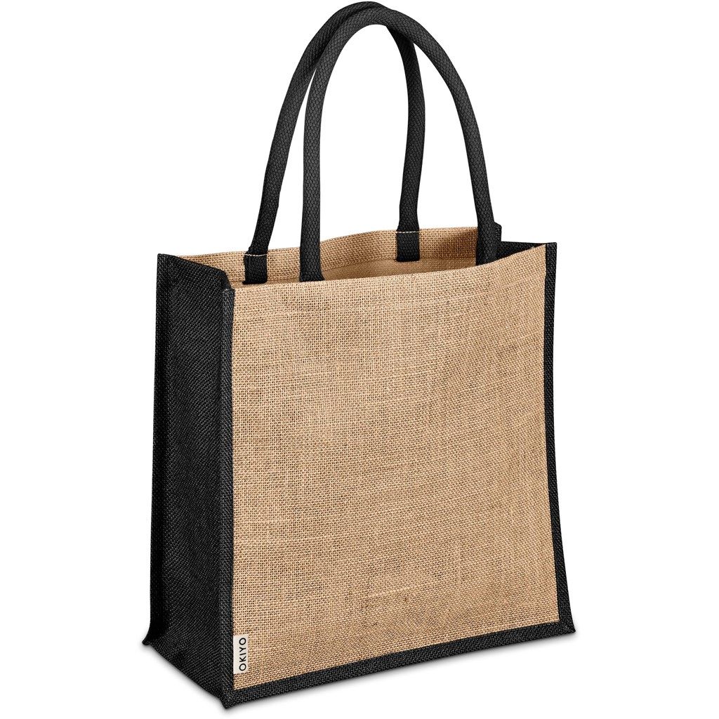 Jute gift bag- black trim