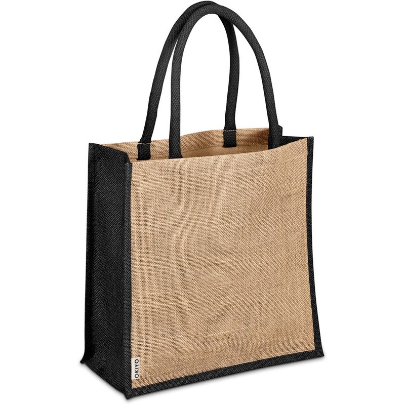 Jute gift bag- black trim