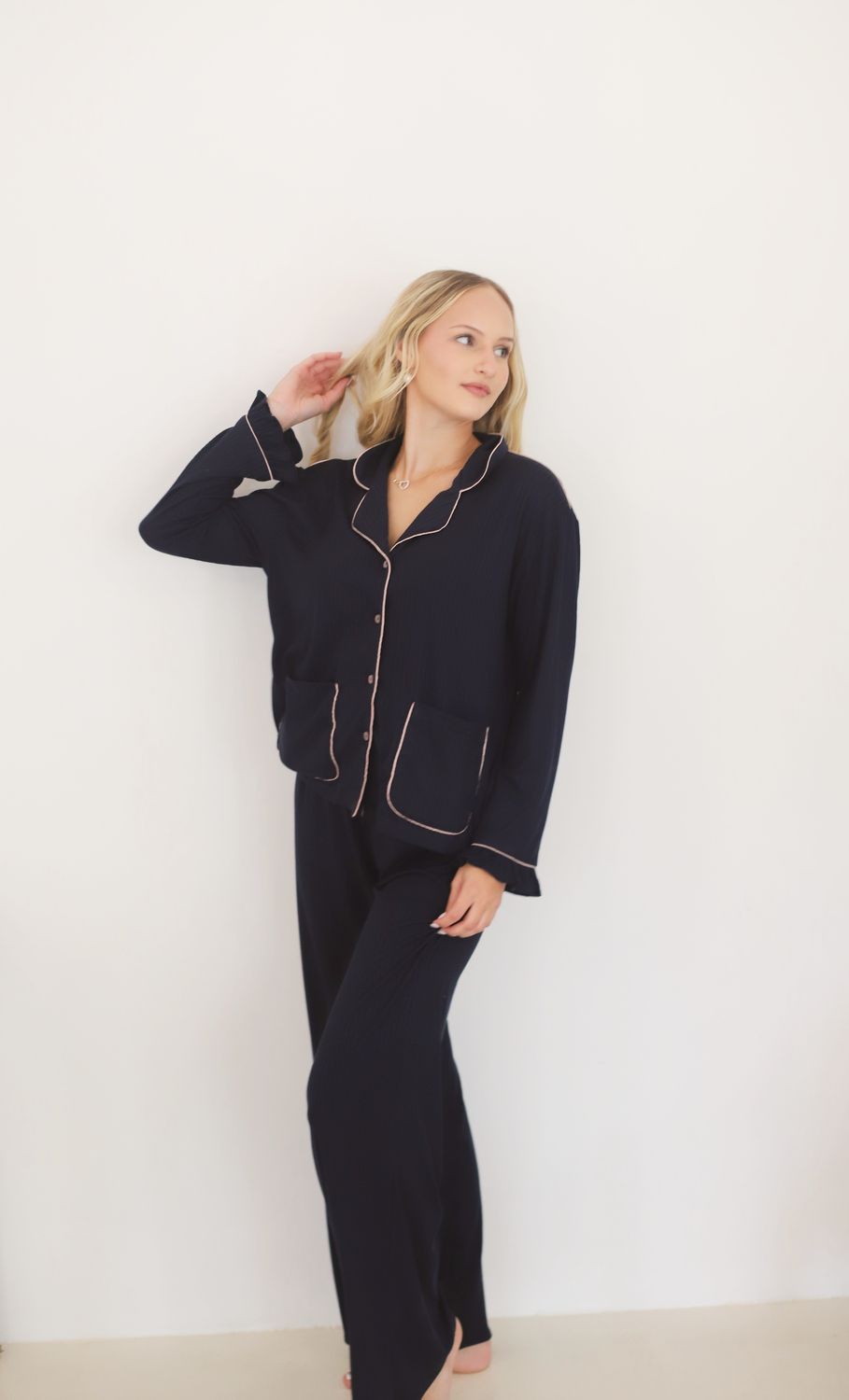 Navy blue knit pjs