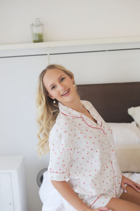 Dainty floral shorts set