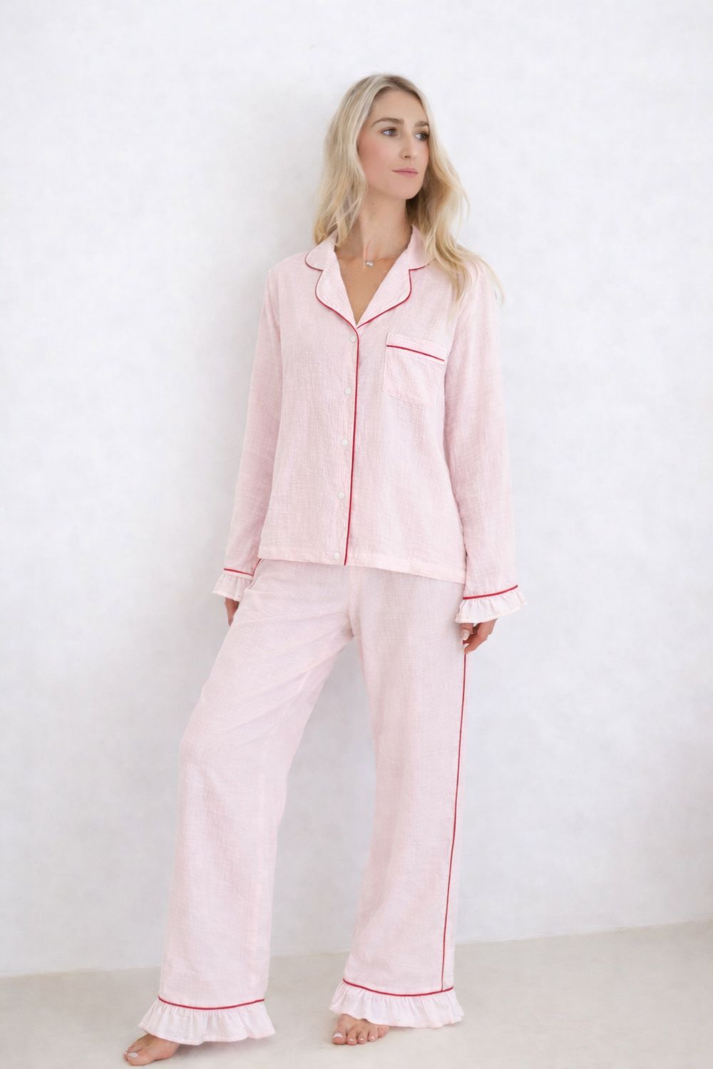 Pale pink pjs pants set