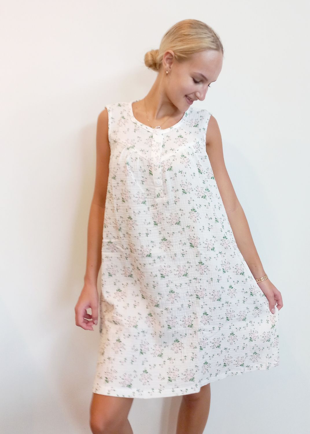 Floral Cotton muslin nightie