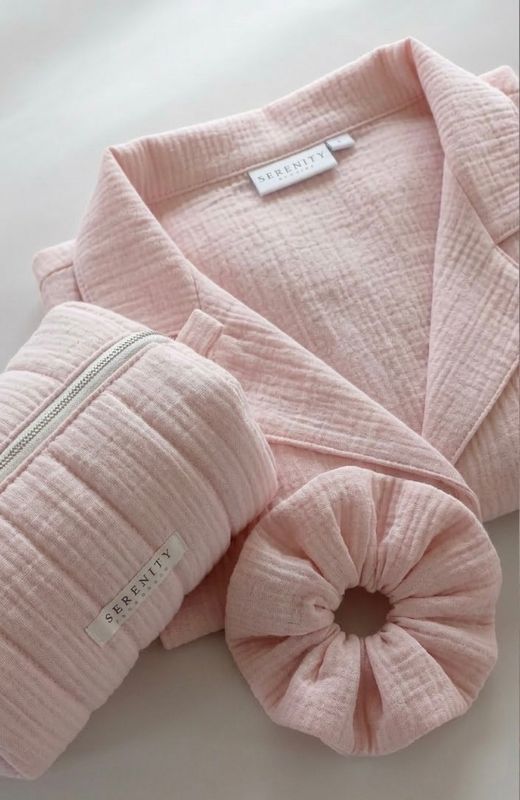 Cosmetic bag and scrunchie to match your cotton muslin pjs