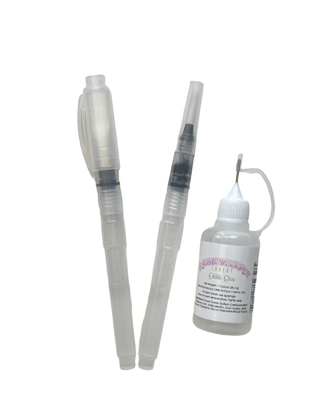 2 pack Edible Glue Pen Brush with refill bottle