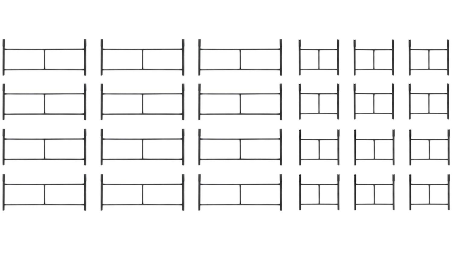 Rusztowanie warszawskie - zestaw 12 sztuk rama standard + 12 sztuk rama połówka