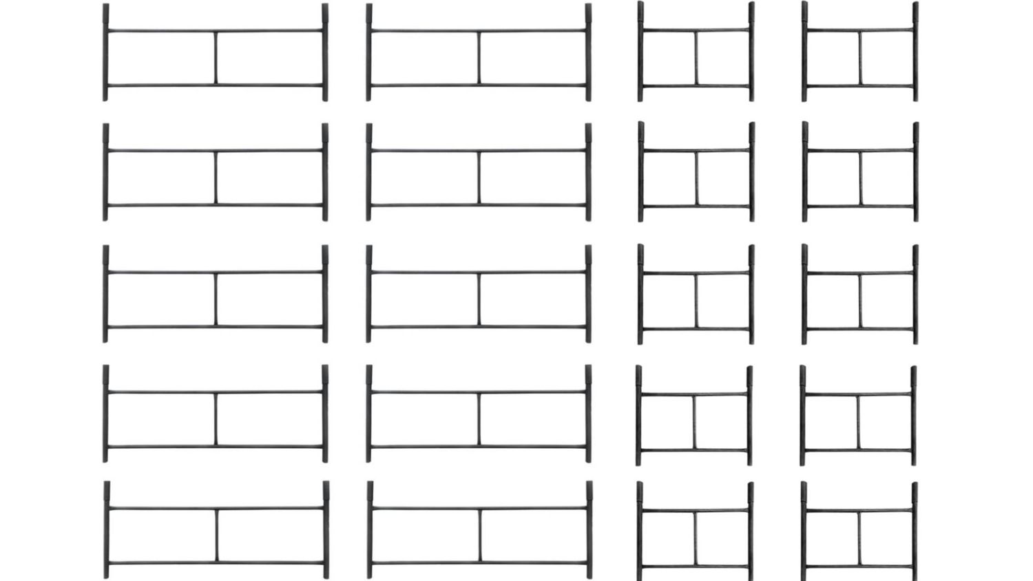 Rusztowanie warszawskie zestaw - 10 sztuk rama standard + 10 sztuk rama połówka