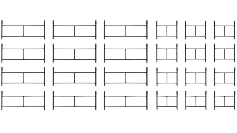 Rusztowanie warszawskie - zestaw 12 sztuk rama standard + 12 sztuk rama połówka