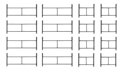 Rusztowanie warszawskie zestaw 8 sztuk ramka standard + 8 sztuk ramka połówka