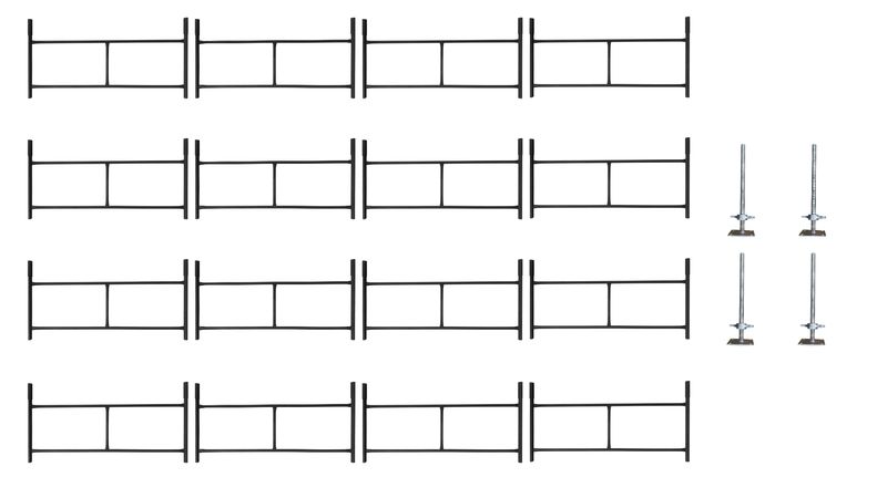 Rusztowanie warszawskie - Zestaw 16 sztuk + 4 stopki regulowane