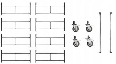 Rusztowanie warszawskie - Zestaw 8 ramek + 4 koła 125 mm + 2 poprzeczki