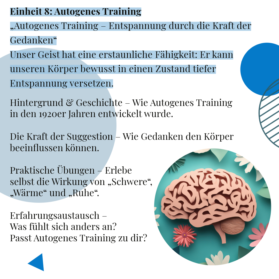 11. September - Entspannungstraining 8: Autogenes Training