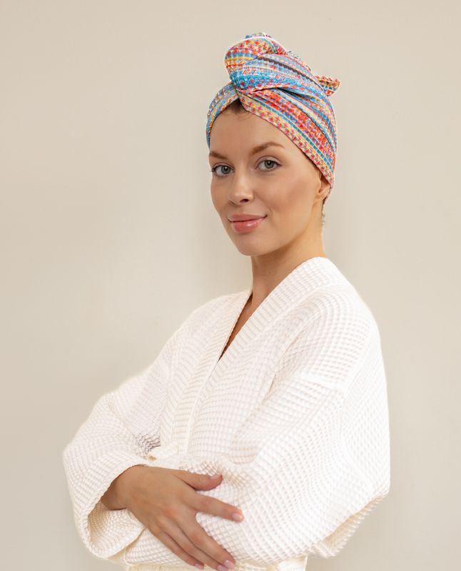 HAIR TOWEL WRAP Turban Wzór Aztecki
