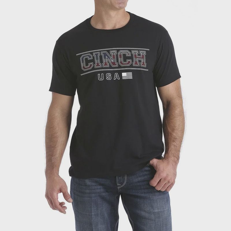 Cinch -T-Shirt Black Red and Blue Cinch