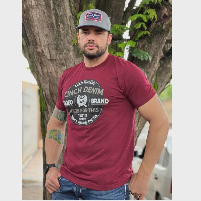 Cinch - T-Shirt Denim Brand Burgundy
