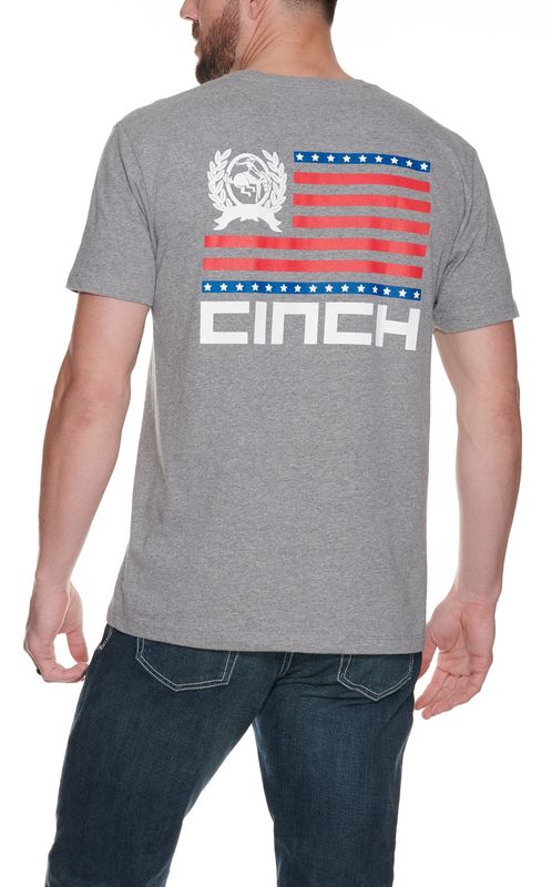 Cinch - T-Shirt Grey Back Flag
