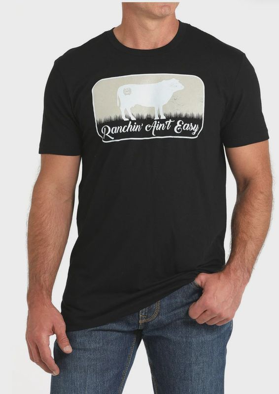 Cinch - T-Shirt White Black Bull Graphic Black