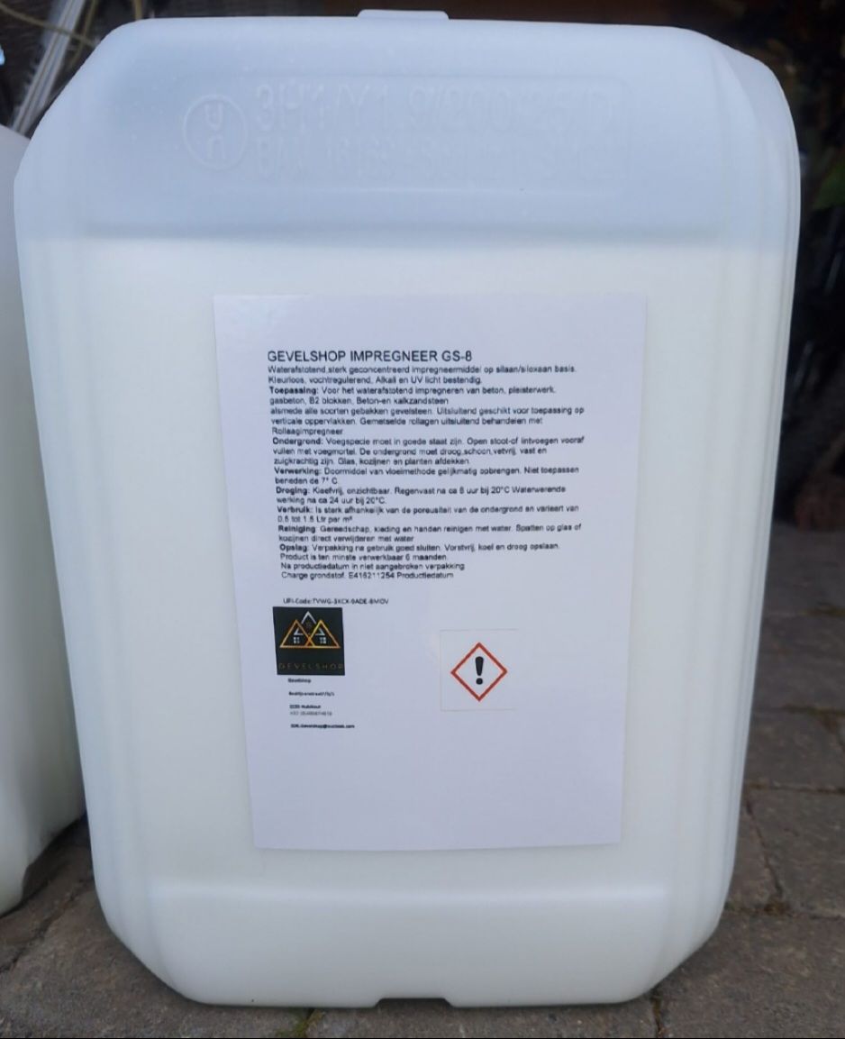 GS8 Hydrofuge/impregneermiddel                                     20 liter