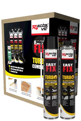 Rectavit Easy Fix Turbo Combibox PU-Lijm (10 stuks) met pistool en cleaner