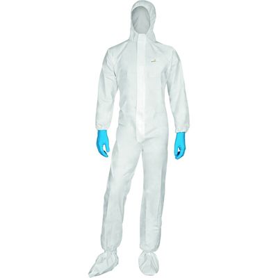 DT115 Chemisch beschermende kledij Type 5 antistatisch chemisch beschermpak voor eenmalig gebruik, ondoordringbaar voor droge deeltjes en goed ademend.Beschermingspak voor gevaarlijke stoffen. DT115 Chemisch beschermende kledij Type 5 antistatisch chemisch beschermpak voor eenmalig gebruik, ondoordringbaar voor droge deeltjes en goed ademend.Beschermingspak voor gevaarlijke stoffen.