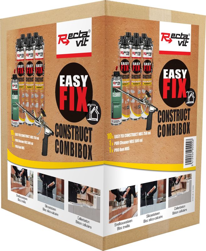 Rectavit Easy Fix Construct NBS - Combibox 10x Rectavit Easy Fix Construct NBS + Pistool + Reiniger