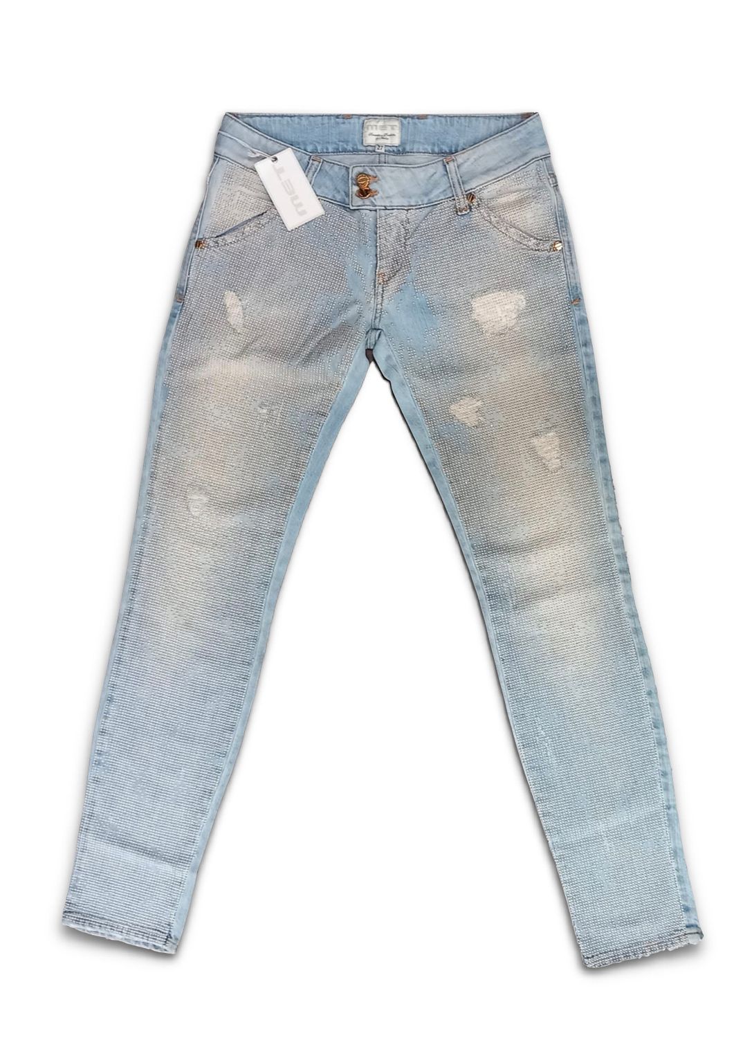 Jeans donna MET applicazioni oro