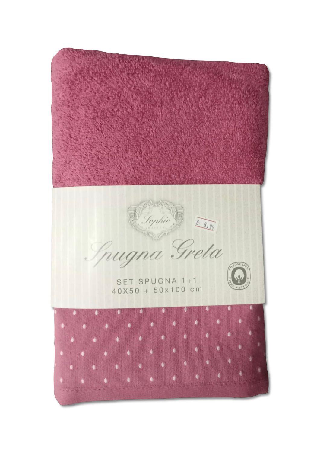 Set spugna rosa scuro bordo pois