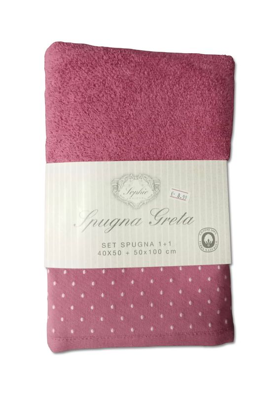 Set spugna rosa scuro bordo pois