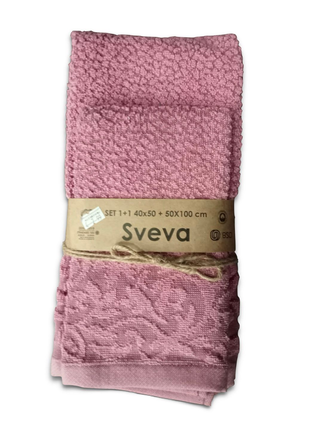 Set spugna Rosa scuro damascato