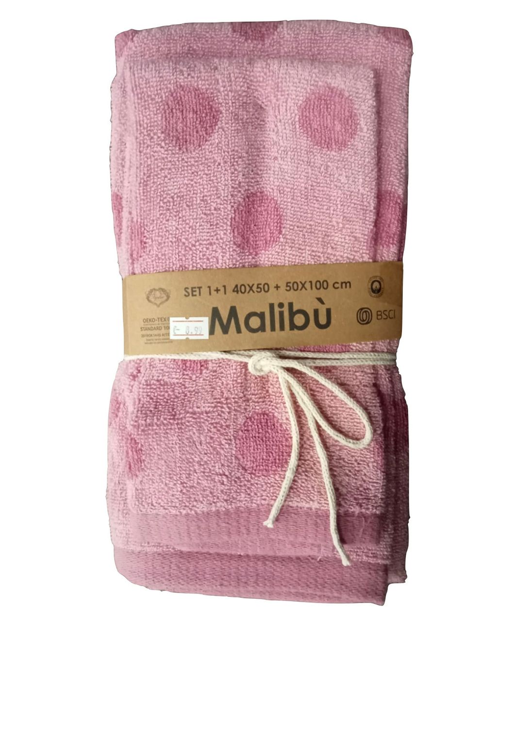 Set spugna rosa pois