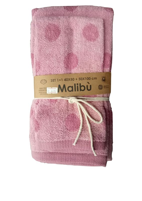 Set spugna rosa pois