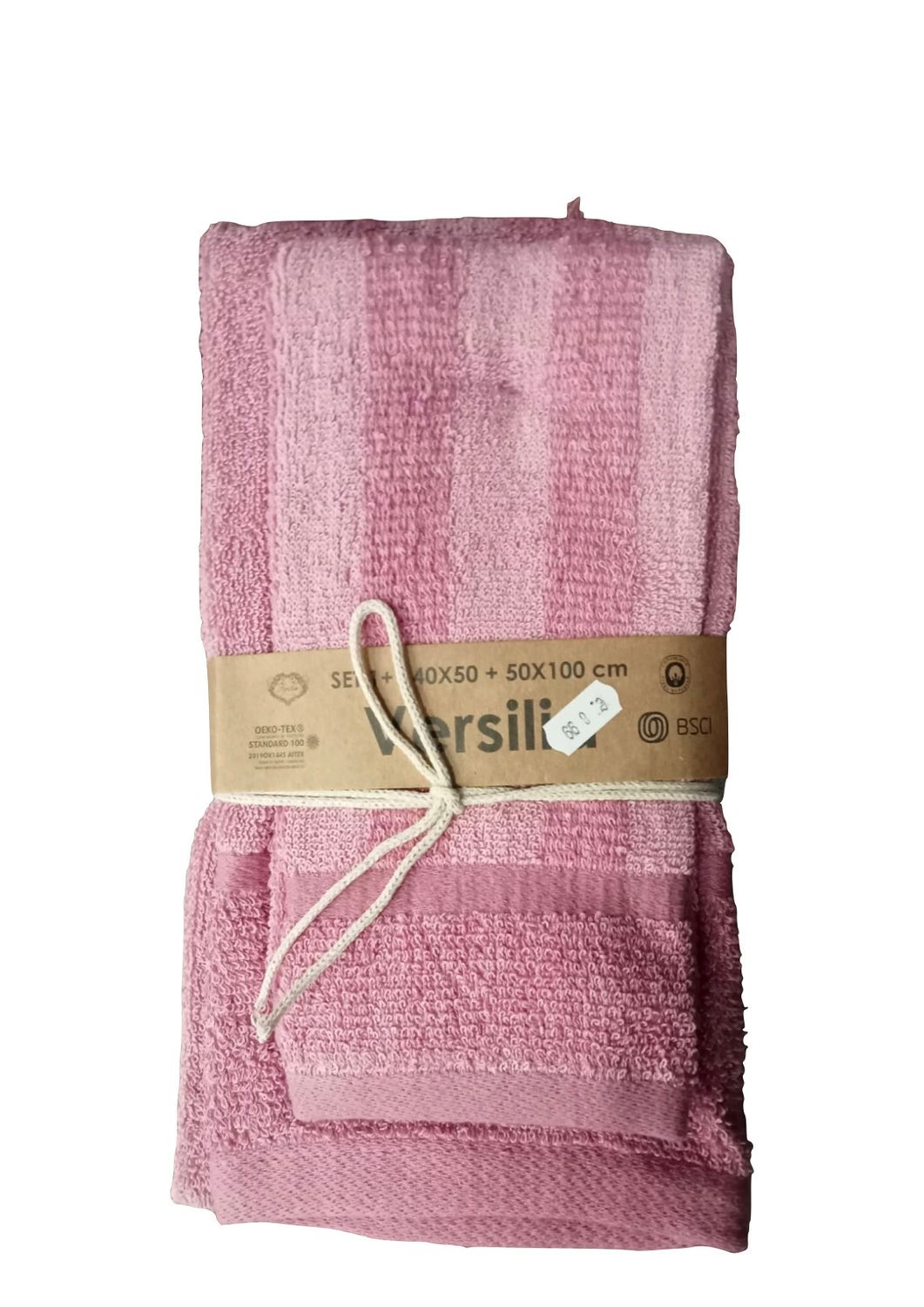 Set spugna  Rosa scuro rigato